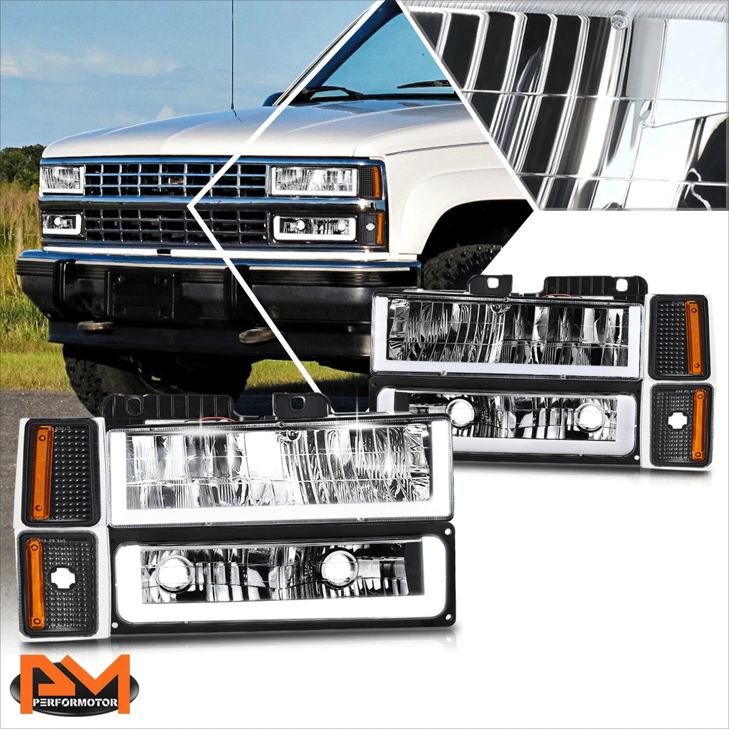 U-Shape LED DRL Headlights for Chevy C/K 1500-3500 Suburban (1988–1993)