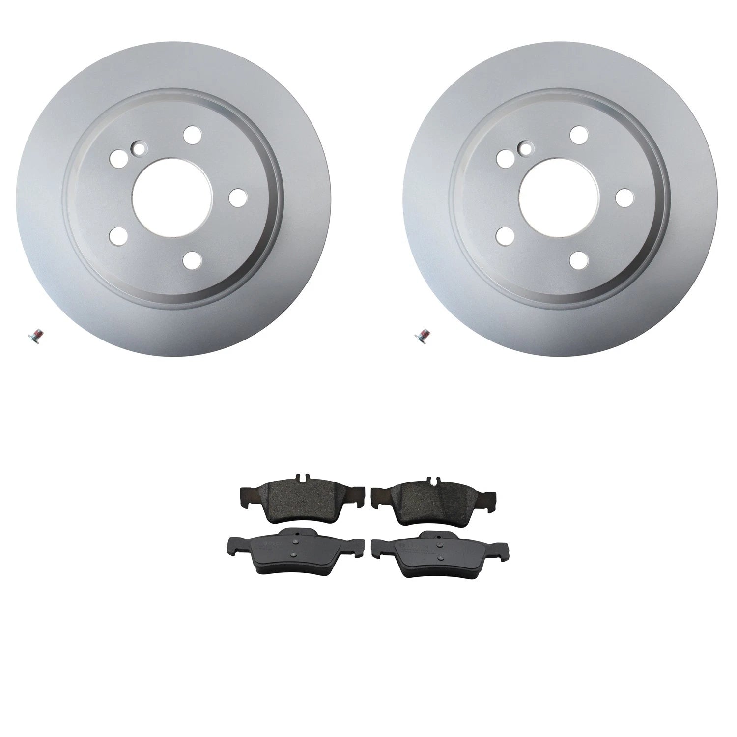 Hella Rear Rotors & Bosch Ceramic Brake Pads Kit for R230 SL550 W221 S400 S550 (2002–2012)