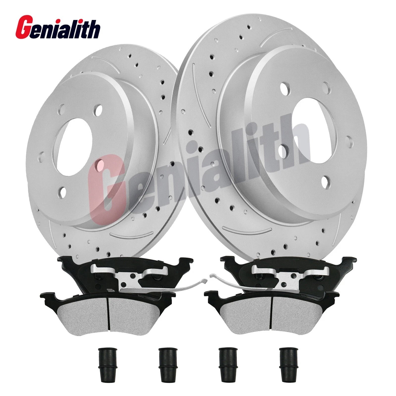 Rear Drilled Rotors + Brake Pads for Chrysler Town & Country (2001–2007)