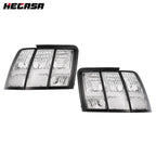 Set of 2 Clear Sequential Tail Lights for Ford Mustang (1999–2004)