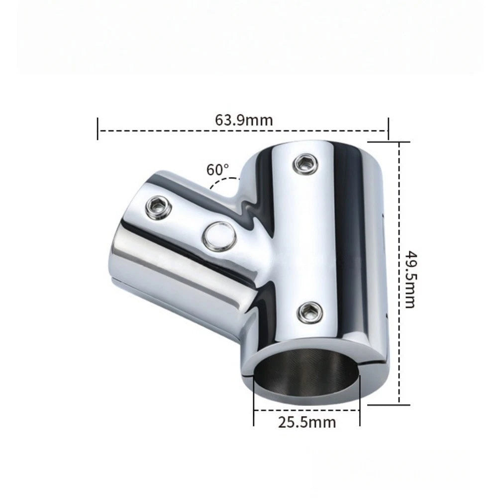Tee Type Pipe Clamp 60 Degree Angle 316 SS for 22mm 25mm Tube
