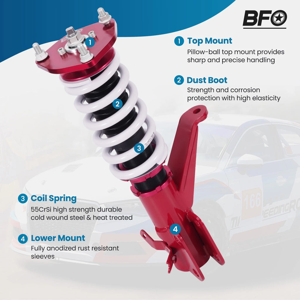 Set of 4 Adjustable Coilovers Suspension Kit for Honda Civic (2001–2005)