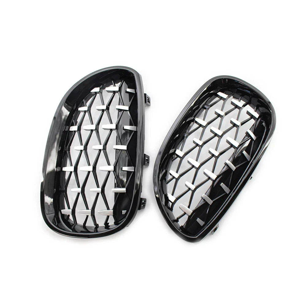 Chrome Black Diamond Front Kidney Grill for BMW E60 E61 (2003-2010)