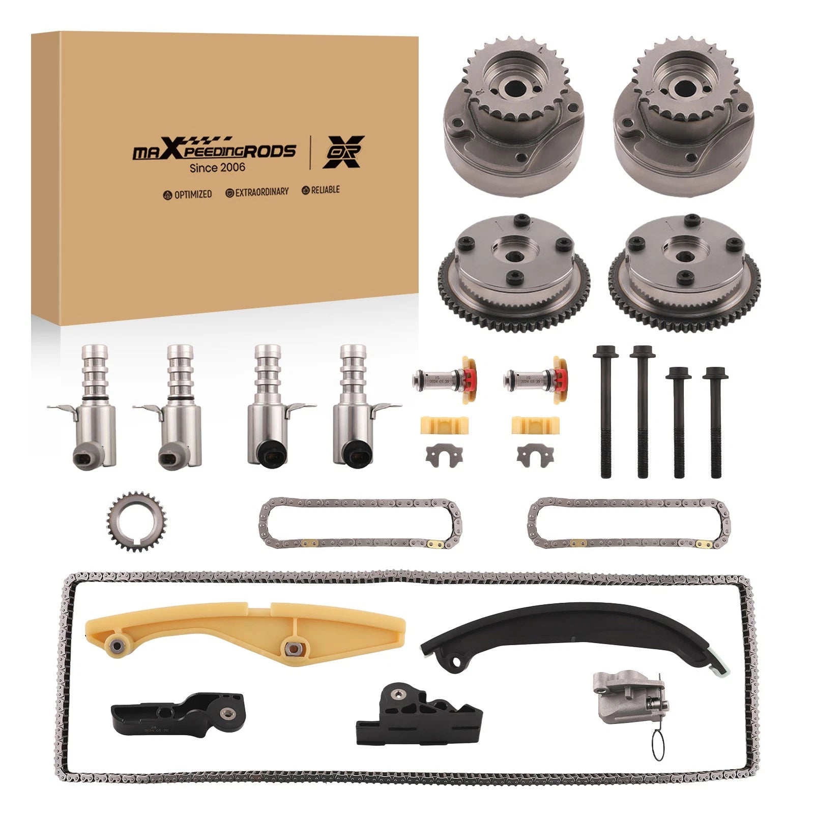 Timing Chain Kit + 4 VVT Solenoids for Lincoln Nautilus (2019–2023) AT4Z6256B