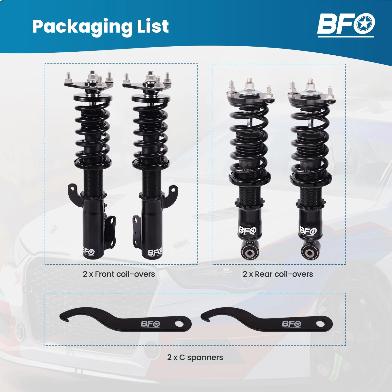 Coilovers Lowering Suspension Kit for Mitsubishi Lancer (2008–2016)