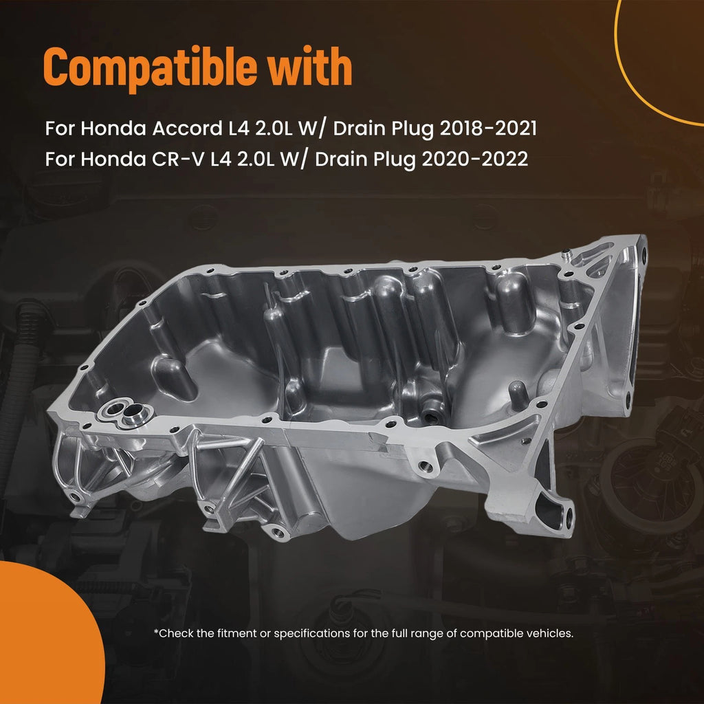 Aluminum Oil Sump Pan for Honda Accord/CR-V 2.0L (2018–2022)