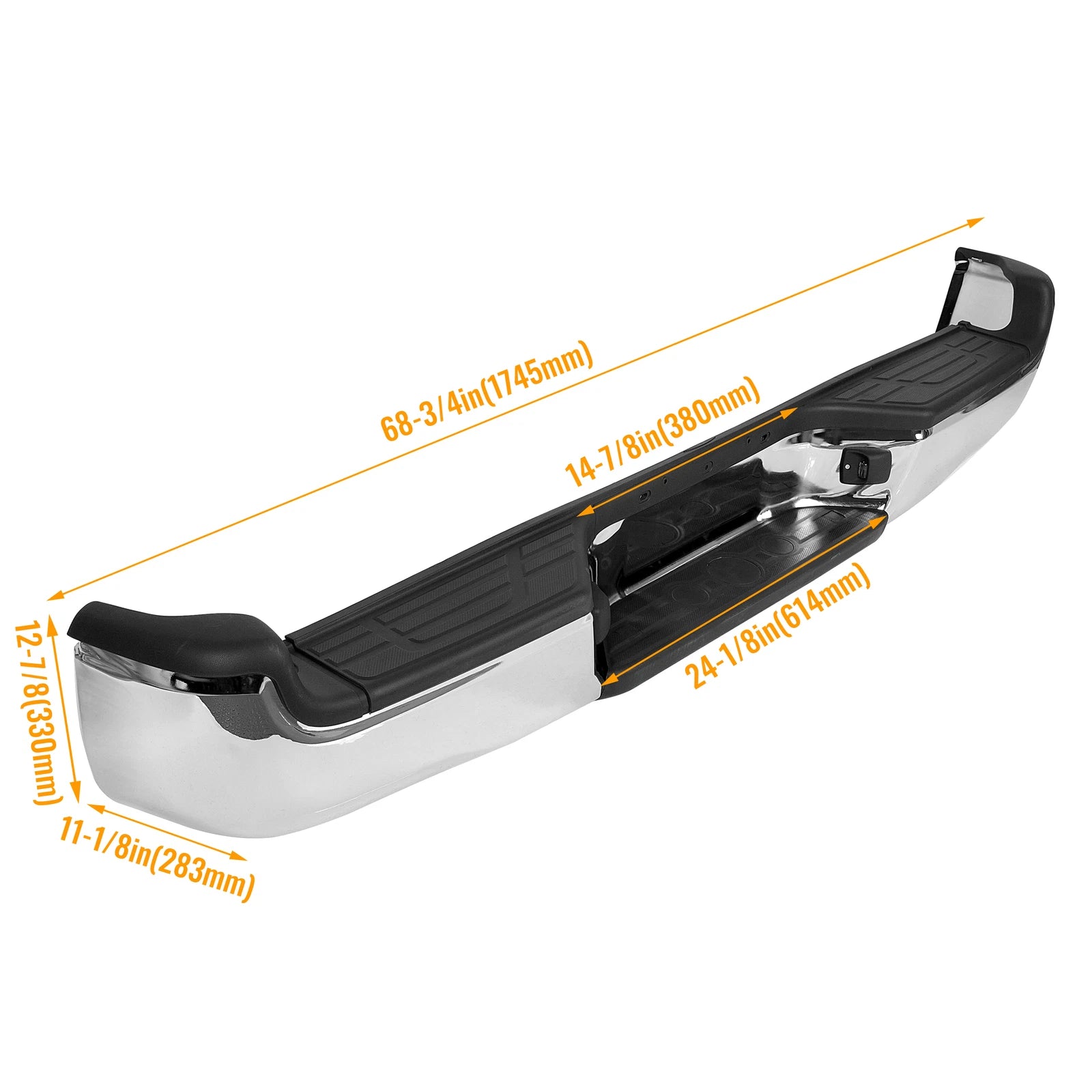 Chrome Rear Bumper Assembly for Toyota Tacoma Pickup (2005–2015)