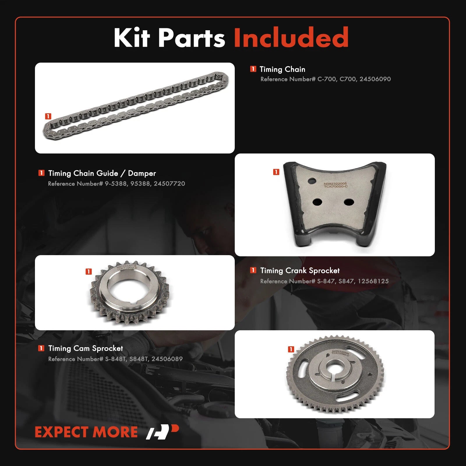 4X Timing Chain Kit for Chevrolet Equinox Malibu Impala Buick Pontiac (2005–2020)