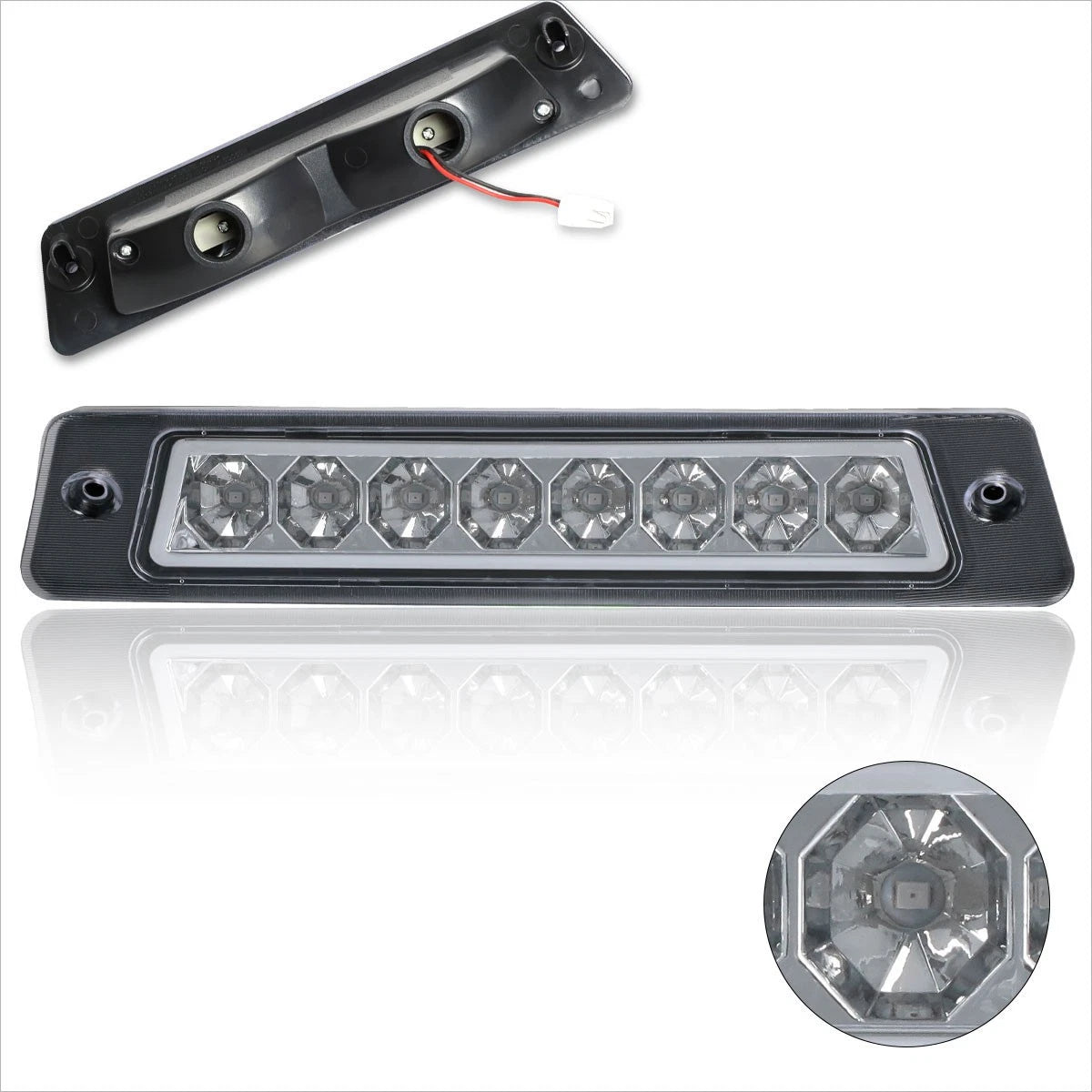 LED 3rd Tail Brake Light Chrome for Ford Mustang LX Hatchback (1987–1993)