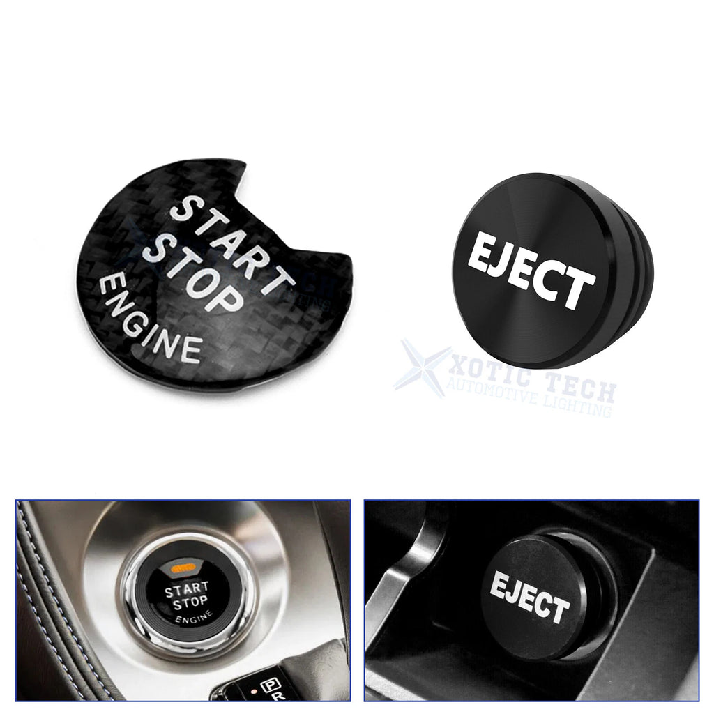 Real Carbon Fiber Engine Black Cigarette Eject Button Trim for Nissan Infiniti (2000–2025)
