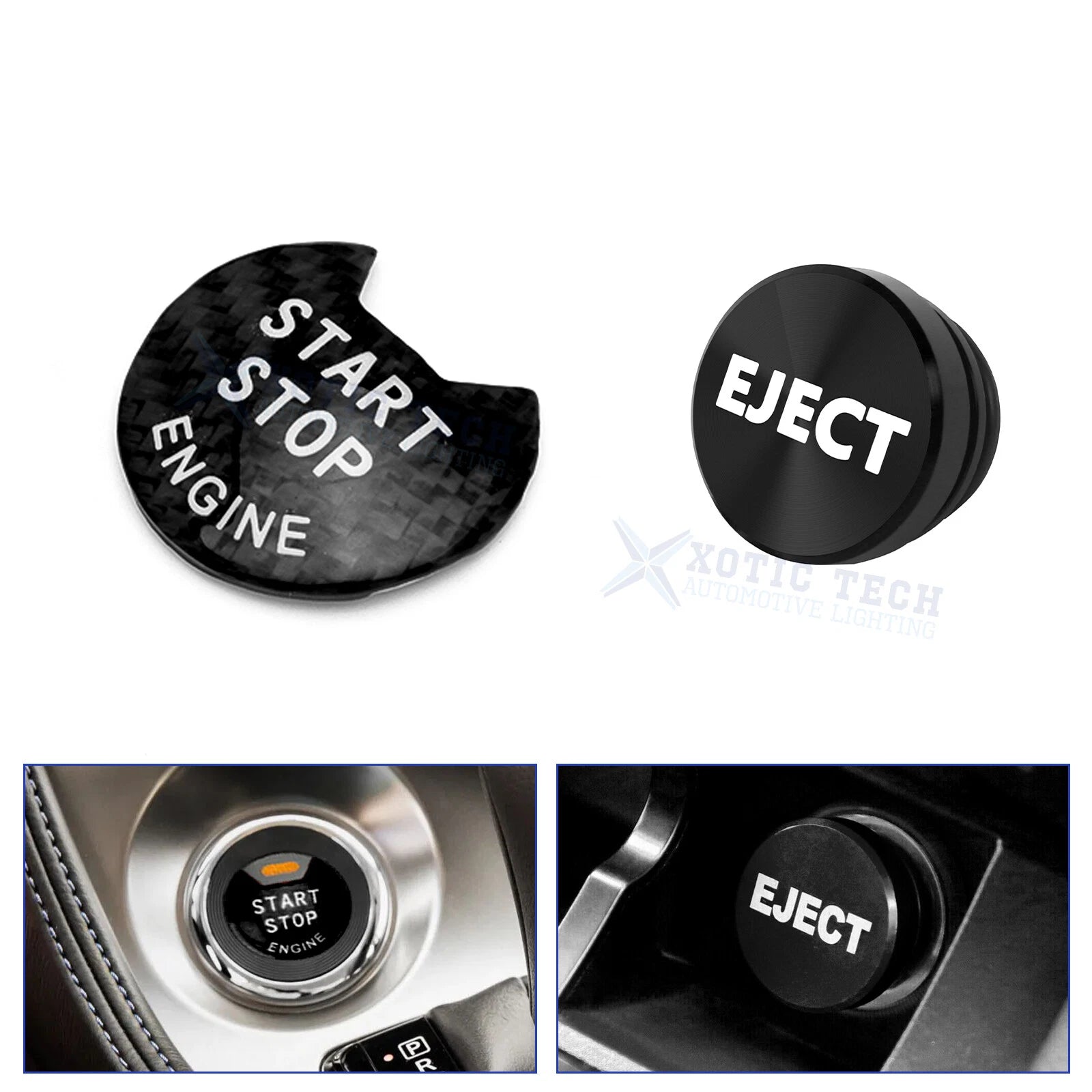 Real Carbon Fiber Engine Black Cigarette Eject Button Trim for Nissan Infiniti (2000–2025)