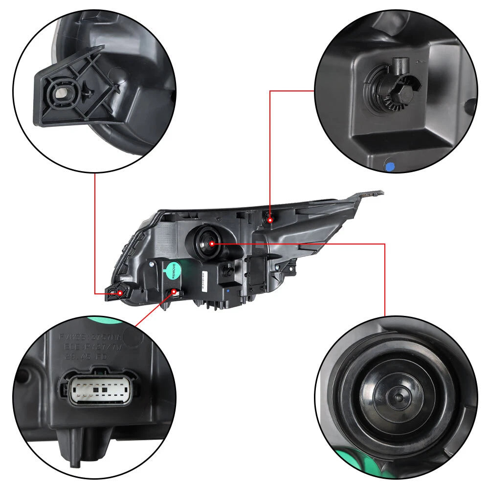 Passenger Side Headlight with LED DRL Chrome Housing for Ford Explorer (2016–2019)