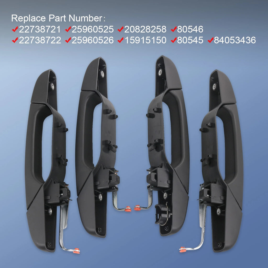 Set of 4 Black Door Handles for Chevy GMC Tahoe Yukon Sierra (2007–2014)