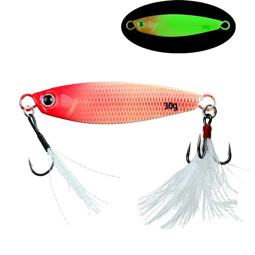 30g Glow in the Dark Drop Bait Jig Lure for Saltwater Fishing