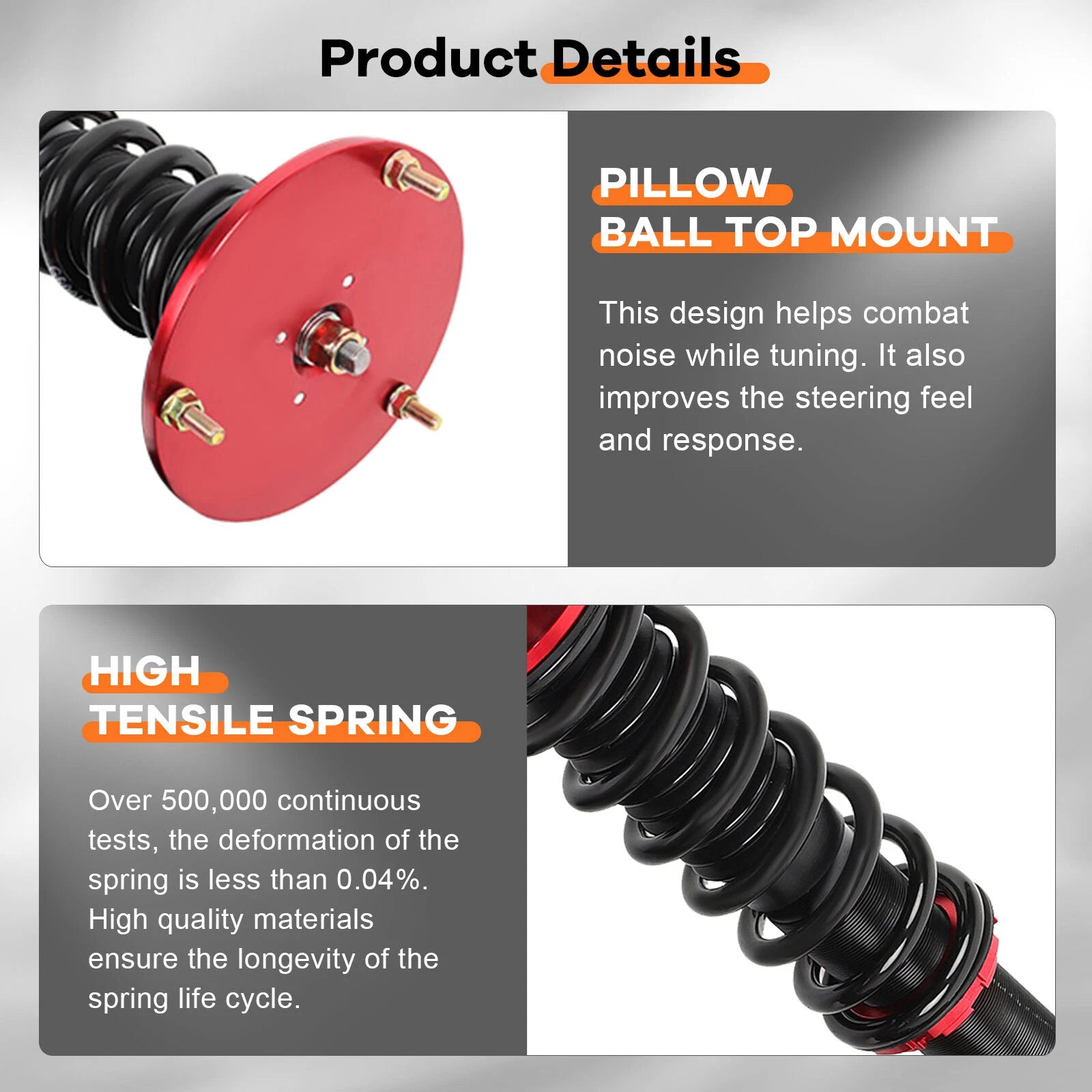 Coilovers for Dodge Neon SRT-4 (2003-2005) Adjustable Height Red Shocks