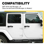 Set of 4 Black Door Handle Grab Trim Covers for Jeep Wrangler JK (2007–2017)