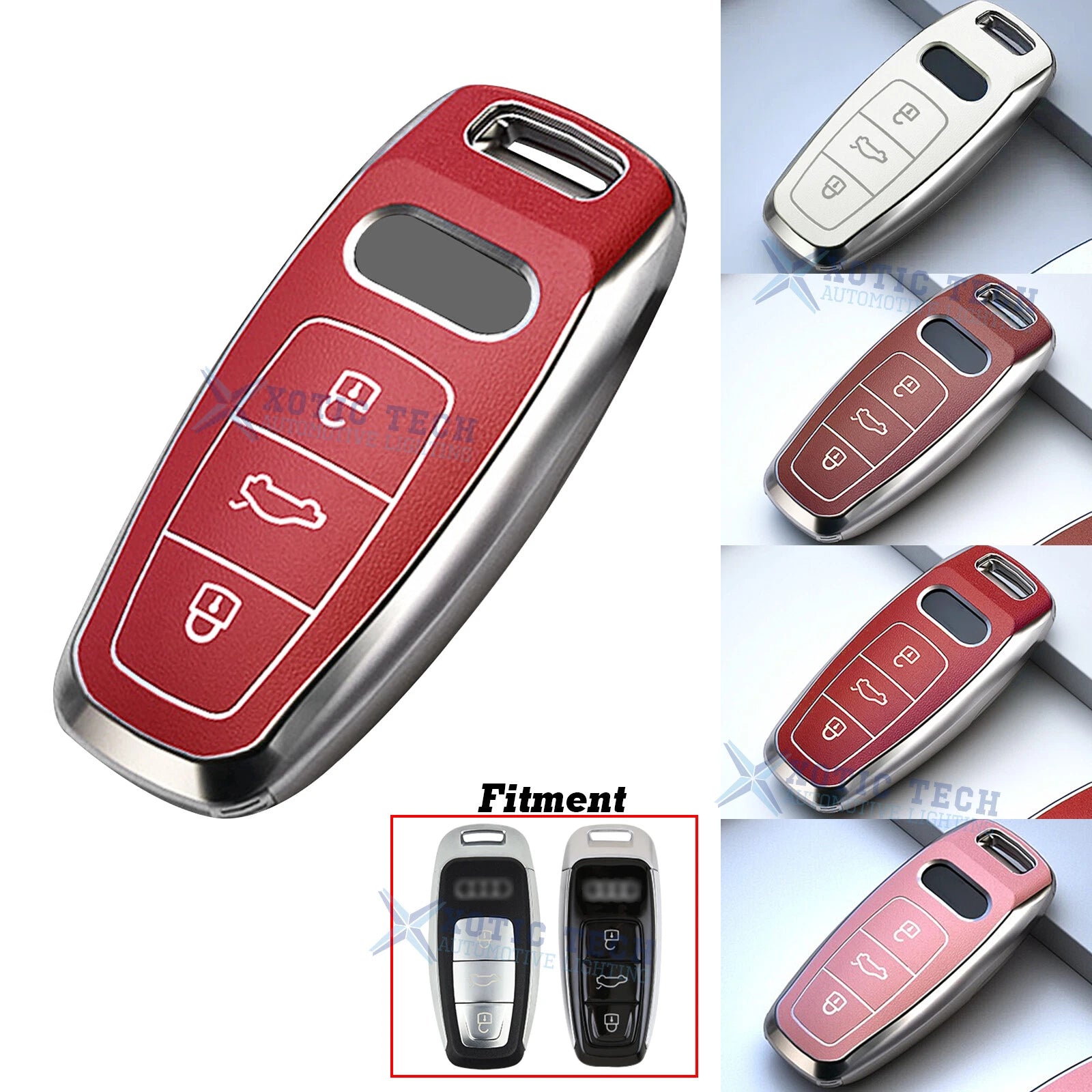 Full Seal TPU Remote Smart Key Fob Case for Audi (2013–2020)