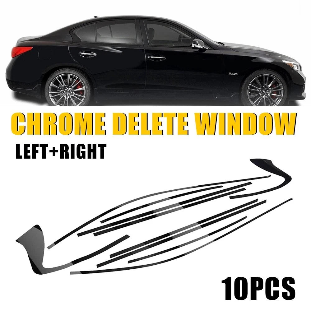 Black Chrome Delete Window Cover Decal for Infiniti Q50 (2014–2024)