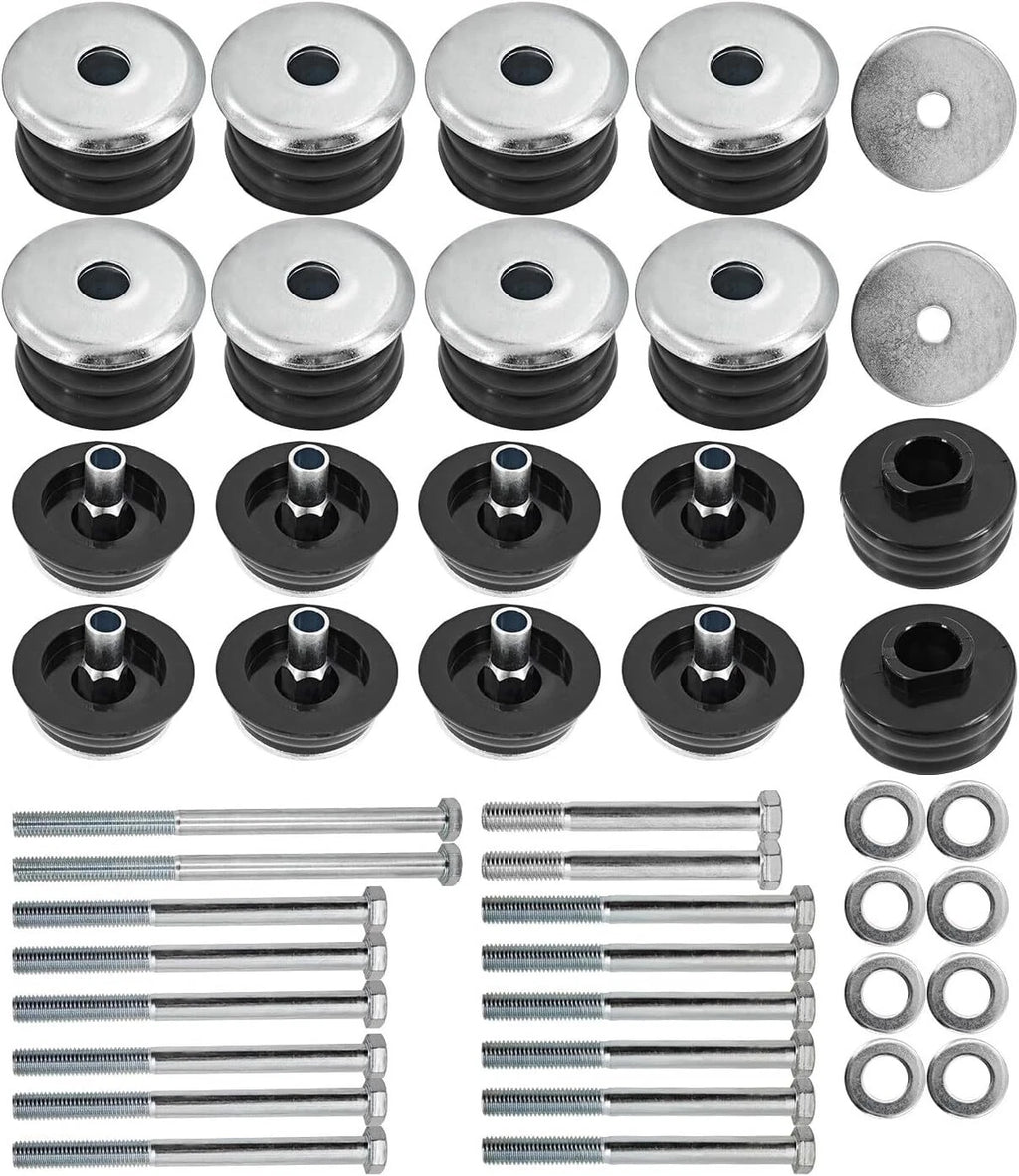 Set of 4 Body Cab Mount Bushings Kits for Ford F250 F350 (1999–2007) Black
