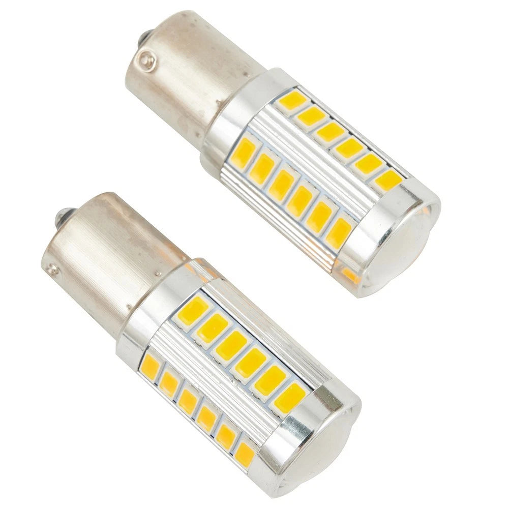 2X 1156 33SMD Amber Yellow LED Turn Signal Bulbs for Universal Fit