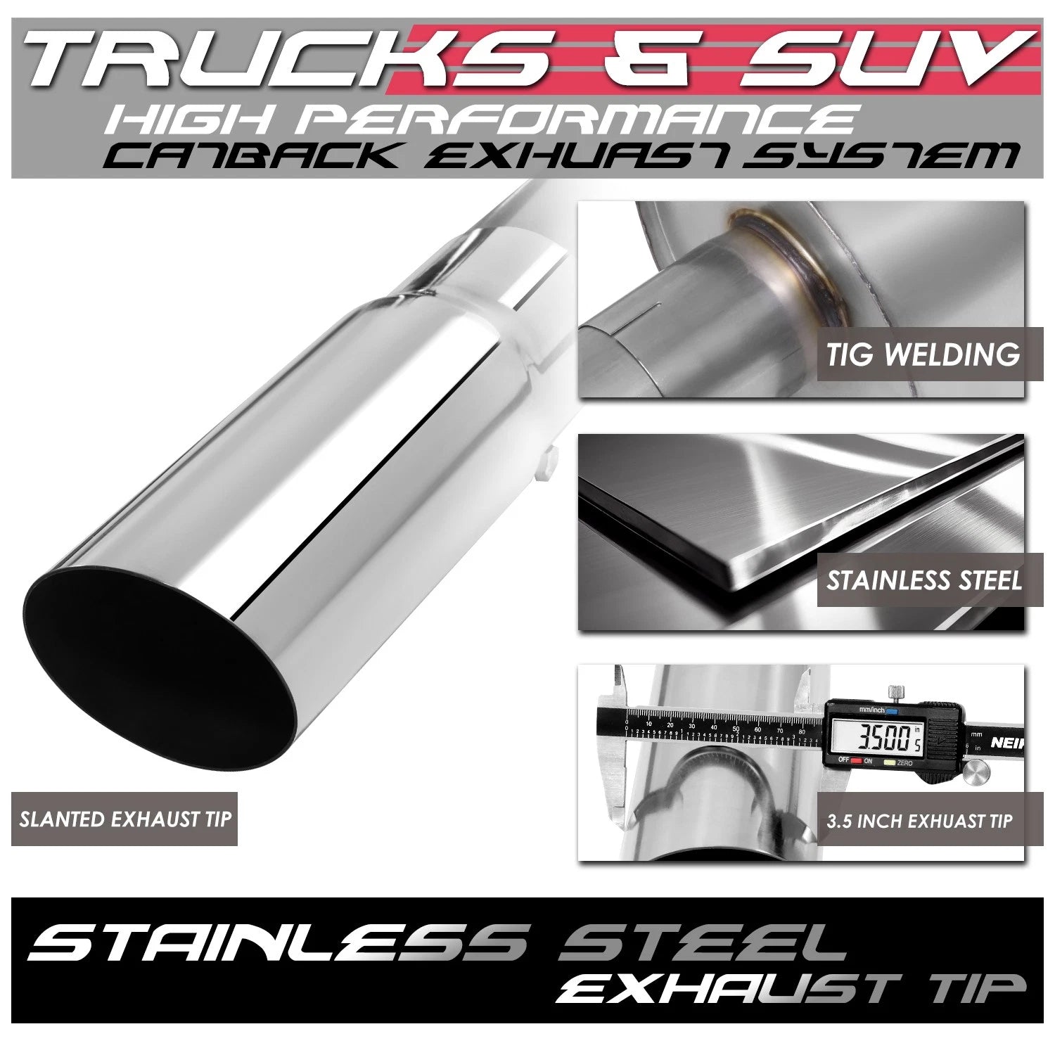 3" OD Exhaust Cat-Back System Kit for Ram 1500 2009–2021 (4.7L, 5.7L)