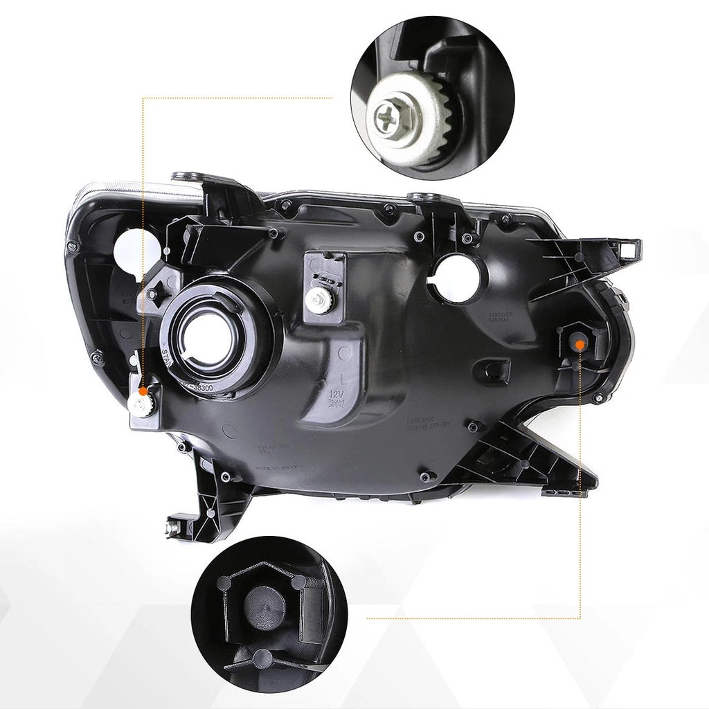 Set of 2 Black Housing Clear Corner Headlights for Tacoma (2012–2015)