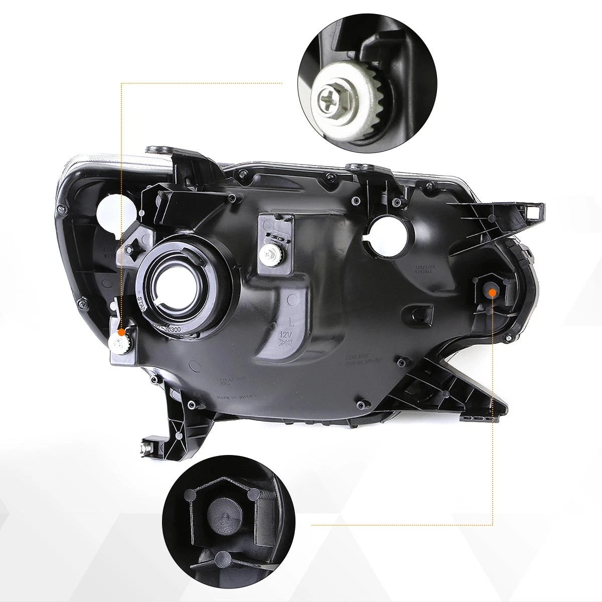 Set of 2 Black Housing Clear Corner Headlights for Tacoma (2012–2015)