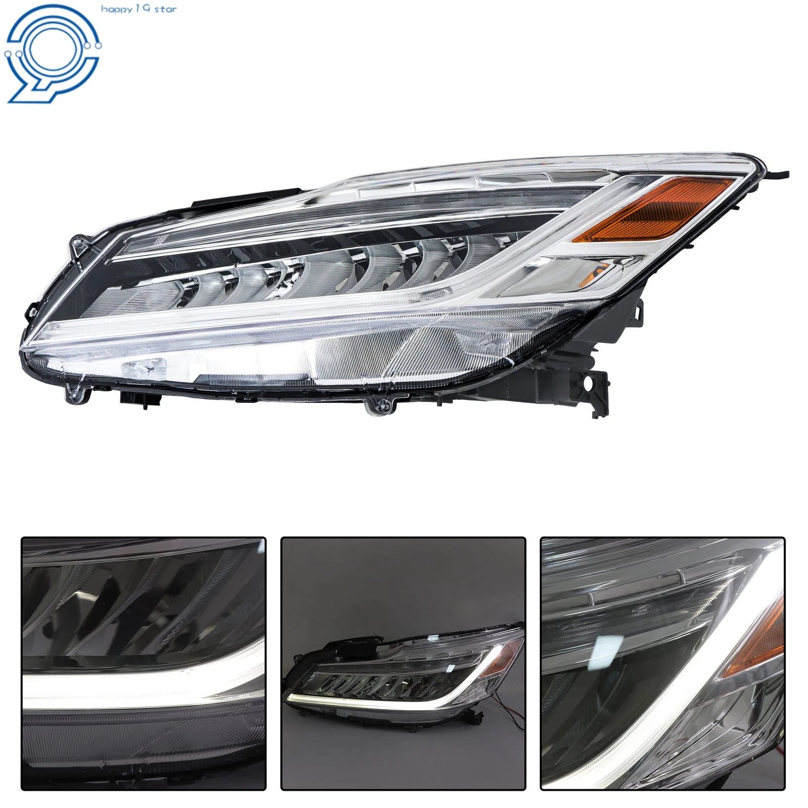 LED Headlight for Honda Accord Sedan (2016-2017) Chrome Housing Left Side