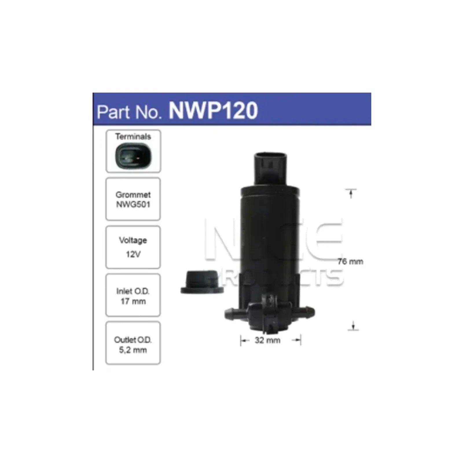 Washer Pump Front/Rear for Toyota Prius Hybrid ZVW50R (2015–2019)