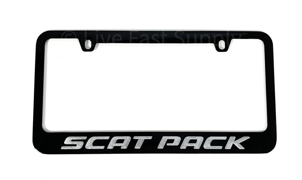 Black License Plate Frame OEM Replacement for Dodge Charger Challenger (2015–2023)