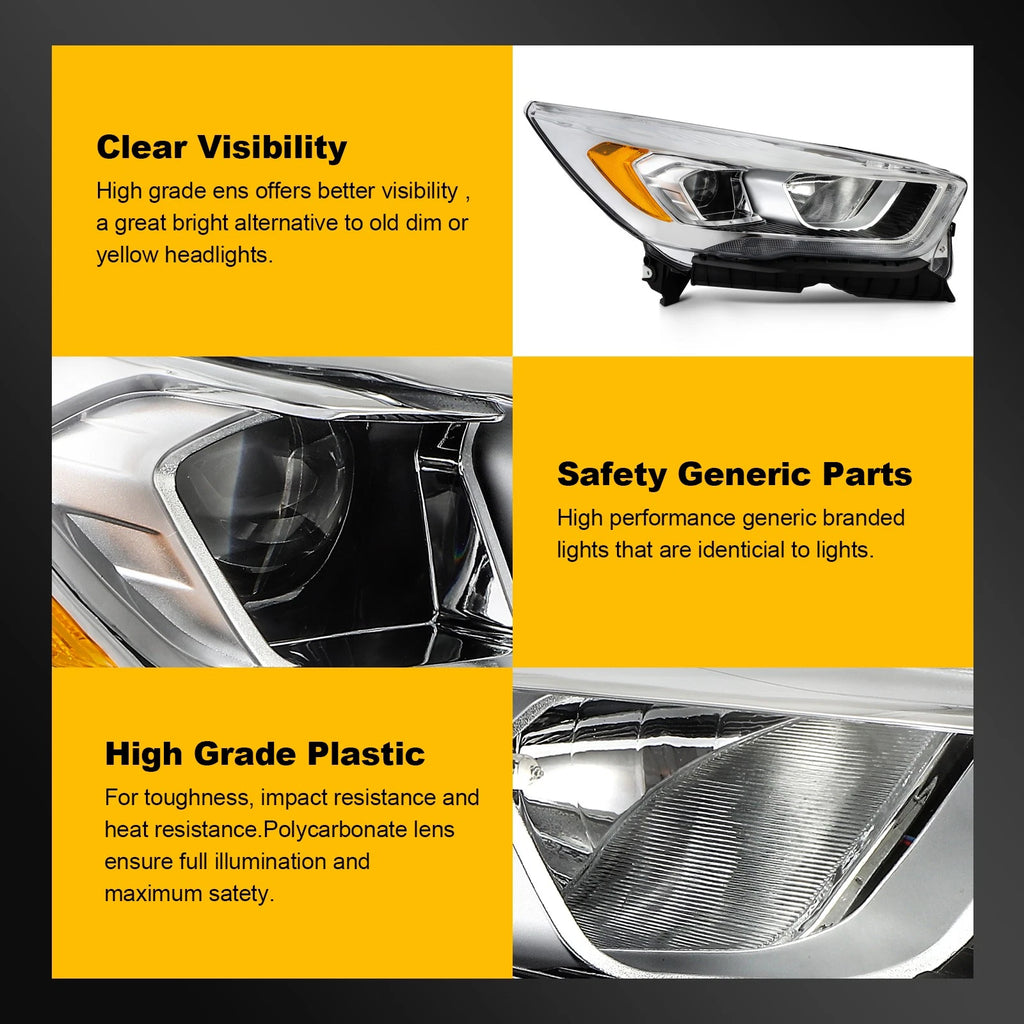 Right Side Headlight Assembly for Ford Escape (2017–2019)