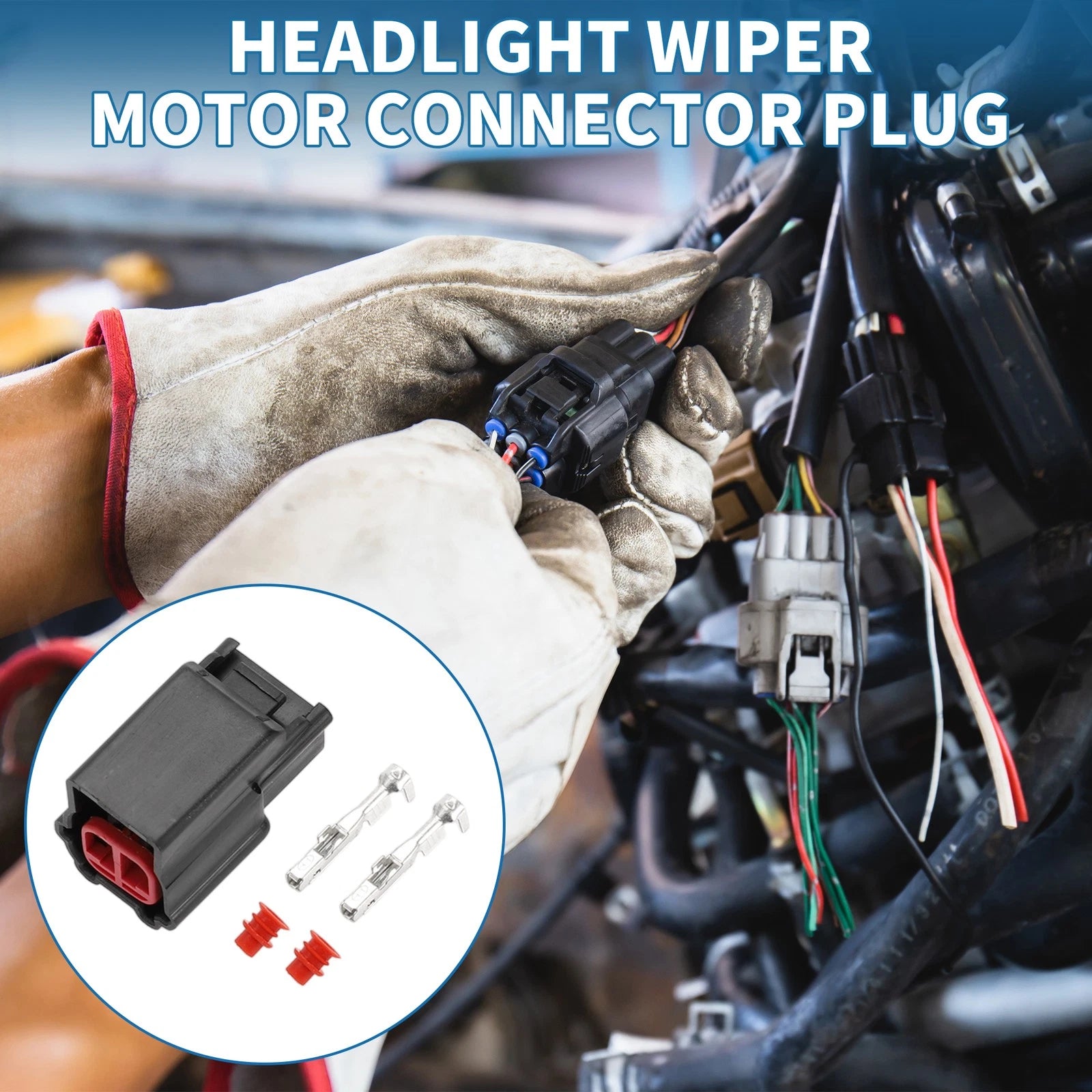 2 Pin Headlight Wiper Motor Connector Plug for Toyota Lexus 