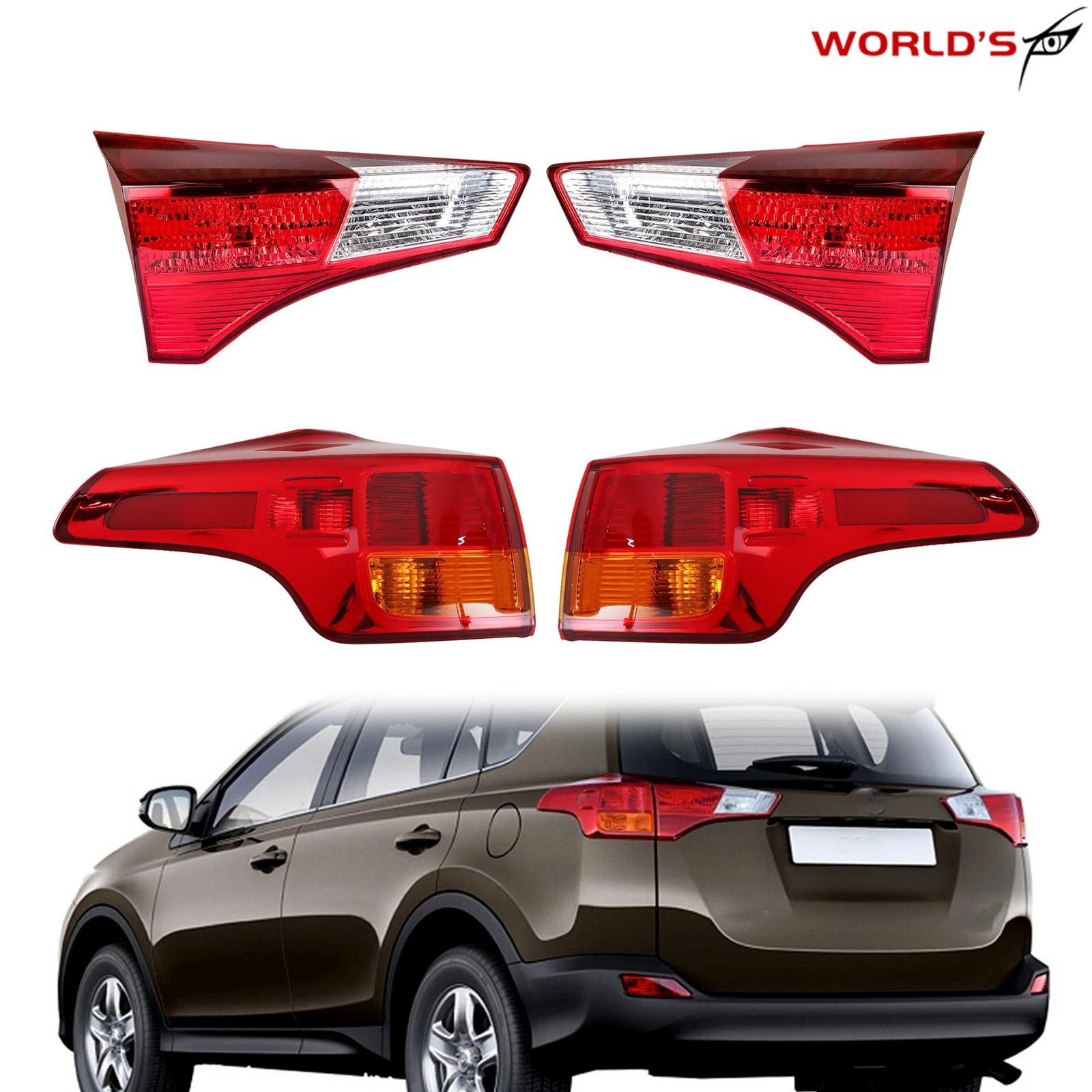 Set of 4 Tail Lights for Toyota RAV4 (2013–2015)
