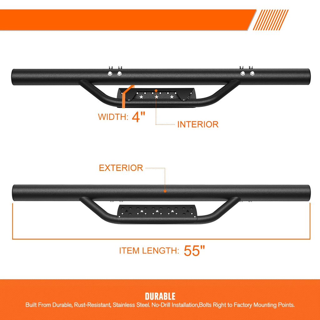 3" Tubing Side Step Nerf Bar Running Board for Silverado/Sierra (2007–2019)