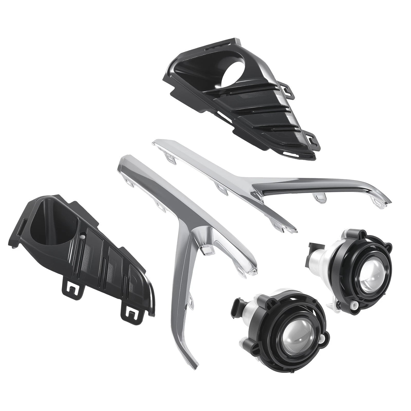 Bumper Fog Light Lamp Set with Bezel Frame & Chrome Trim for GMC Terrain (2018–2021)