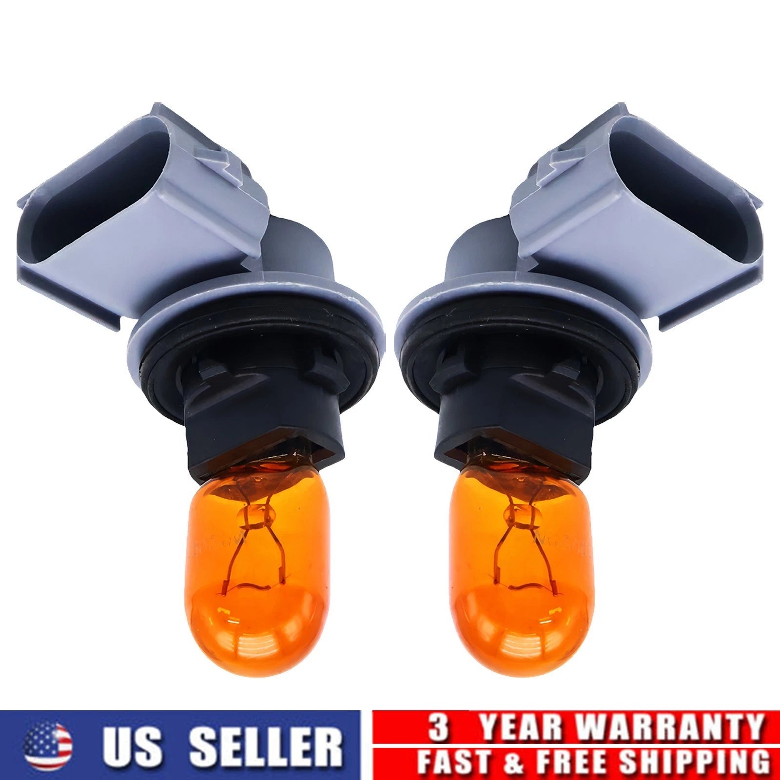2X Front Parking Light Bulb Socket & Bulb for Ford Escape (2013–2016) 5T2Z-13411-A