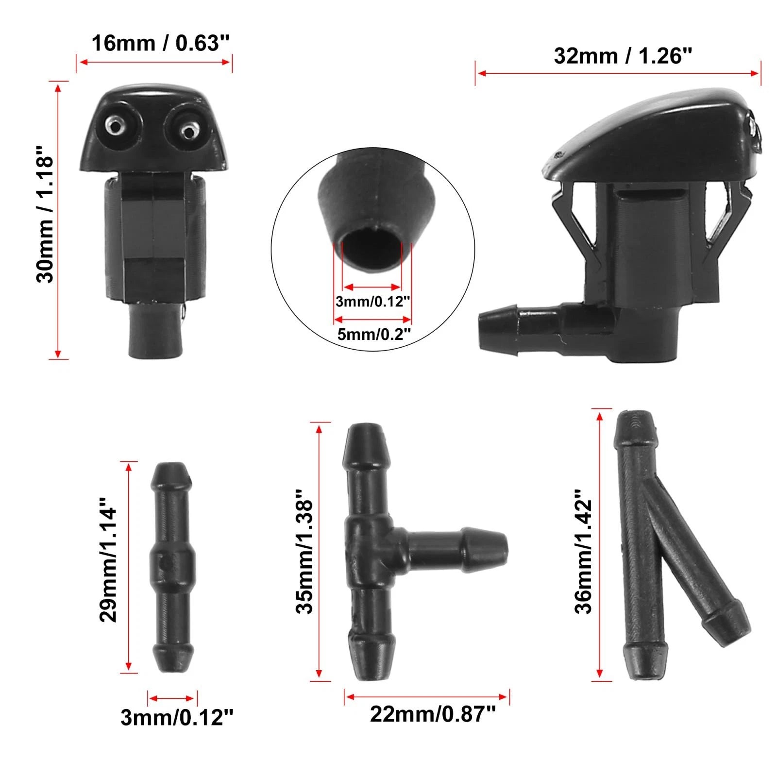 Front Windshield Washer Nozzles Kit 85381-44010 for Toyota Sienna Tacoma (2004–2010)
