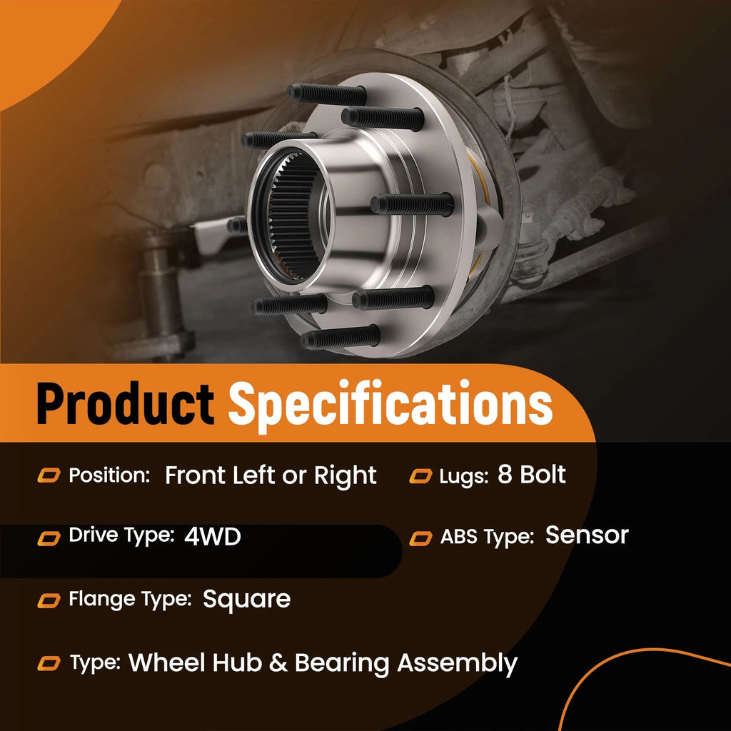 Front Wheel Bearing Hub for Ford F-250 F-350 Super Duty SRW 1999–2004