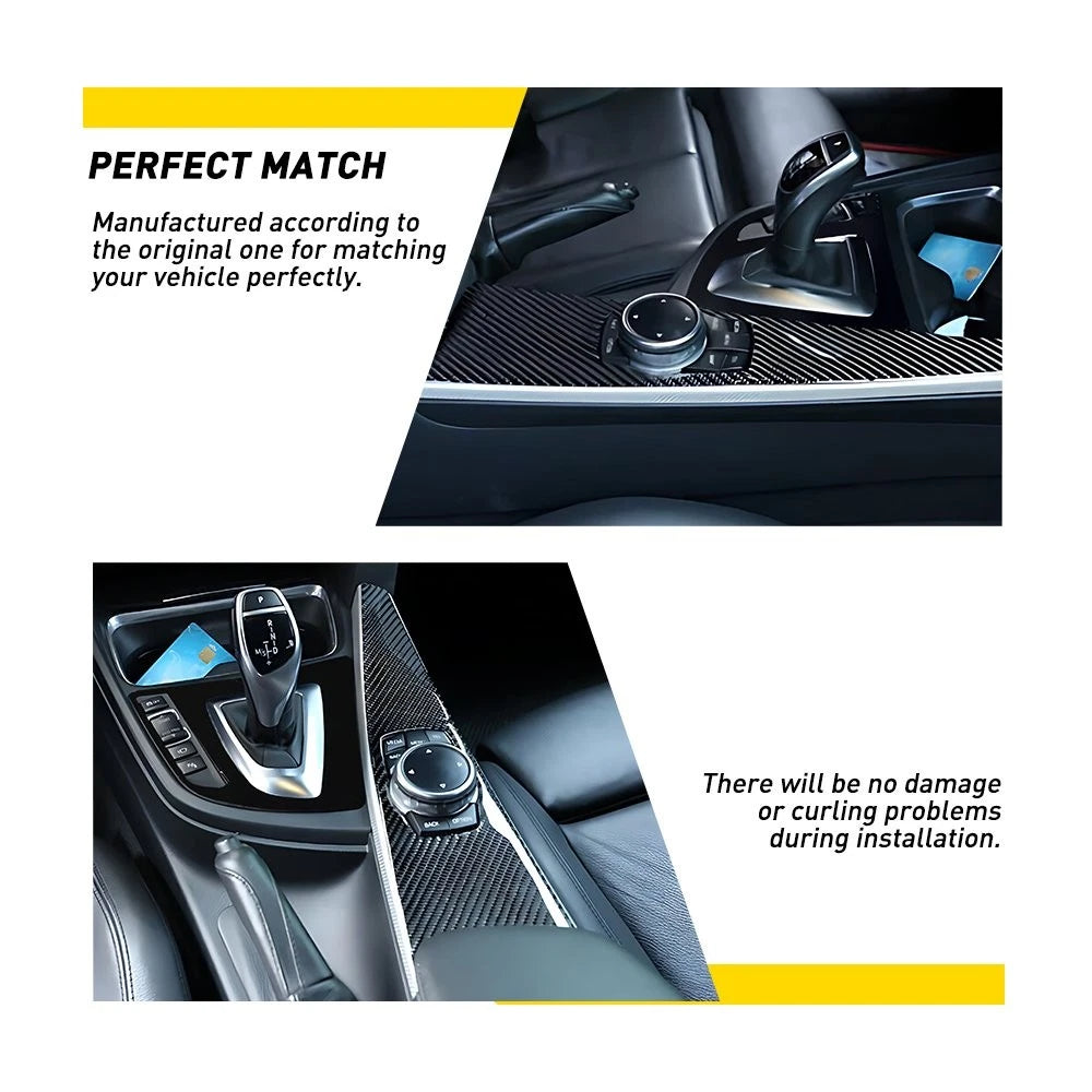 Multimedia Panel Cover Trim for BMW 3 4 Series F30 F34 (2013–2019) Carbon Fiber