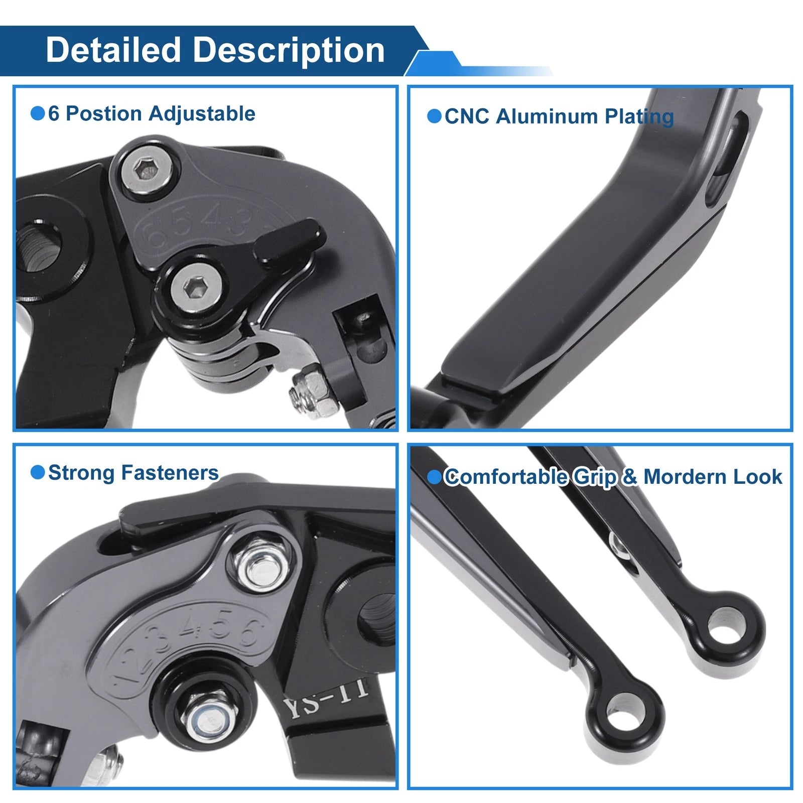 Adjustable Brake Clutch Lever for Honda X11 (1999–2002) Titanium Black