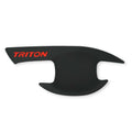 Matte Black  Door Handle Insert Bowl Trim for Mitsubishi Triton L200 (15-22)