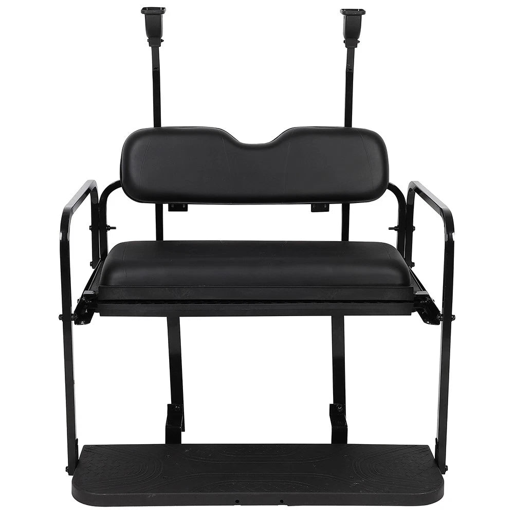Rear Flip Seat Kit for Club Car Precedent (2004–Present) - Black Cushions