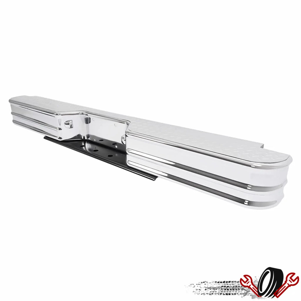 Chrome Steel Diamondstep Rear Step Bumper for Silverado 1500 (2007–2018)