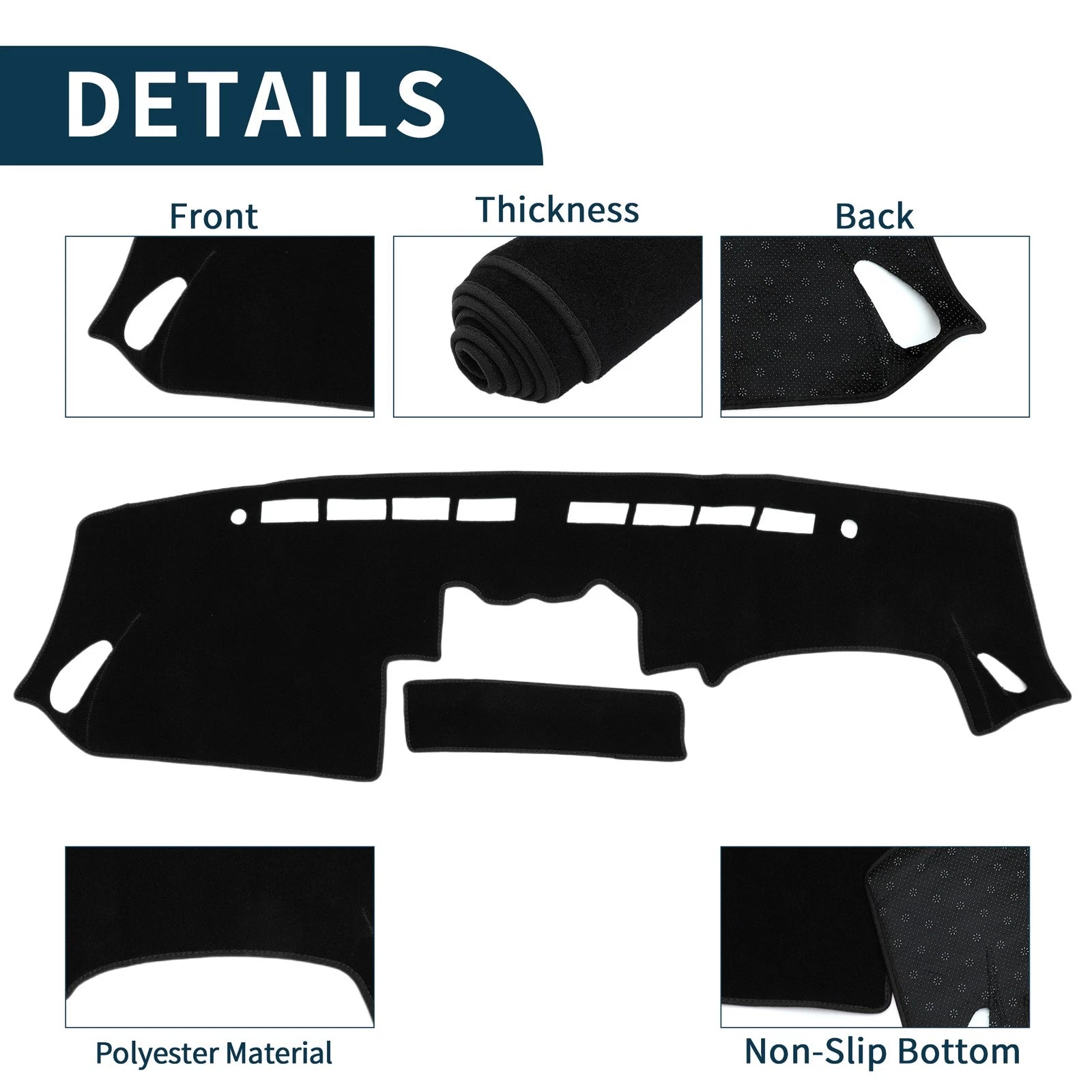 Dashboard Cover Mat for Nissan Fairlady Z33 350Z (2003–2009) Black