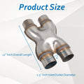 2.5" Dual In/Out Stainless Steel X-Pipe Muffler Exhaust Tip for Universal