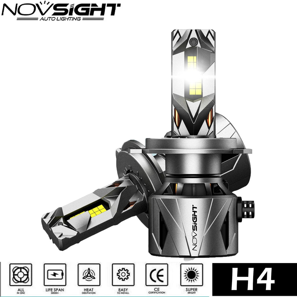 2X 9003 H4 LED Headlight Bulbs for NOVSIGHT (60000LM, 6500K)