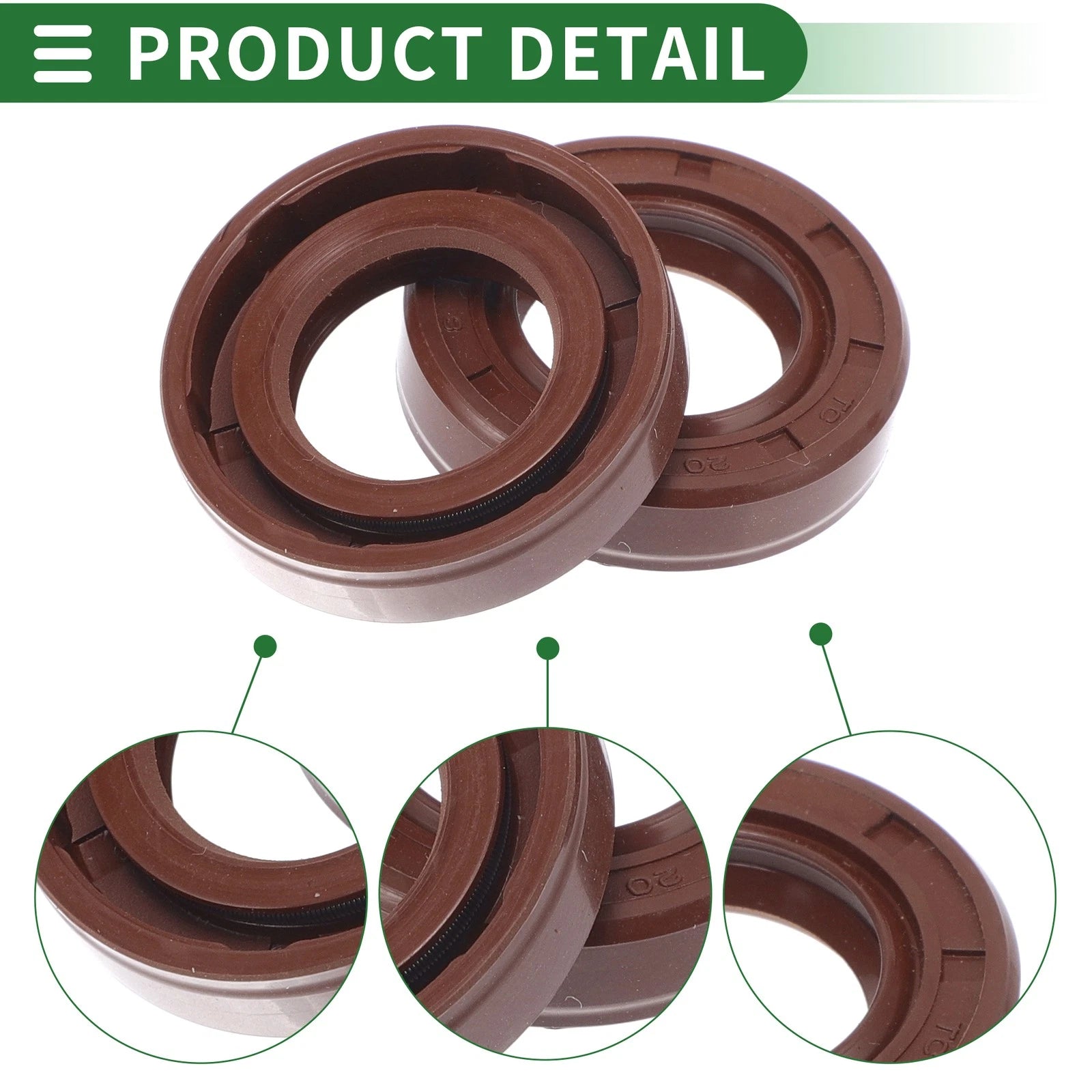 Set of 5 Oil Seal Rotary Shaft Seal FKM Rubber 20x35x8mm
