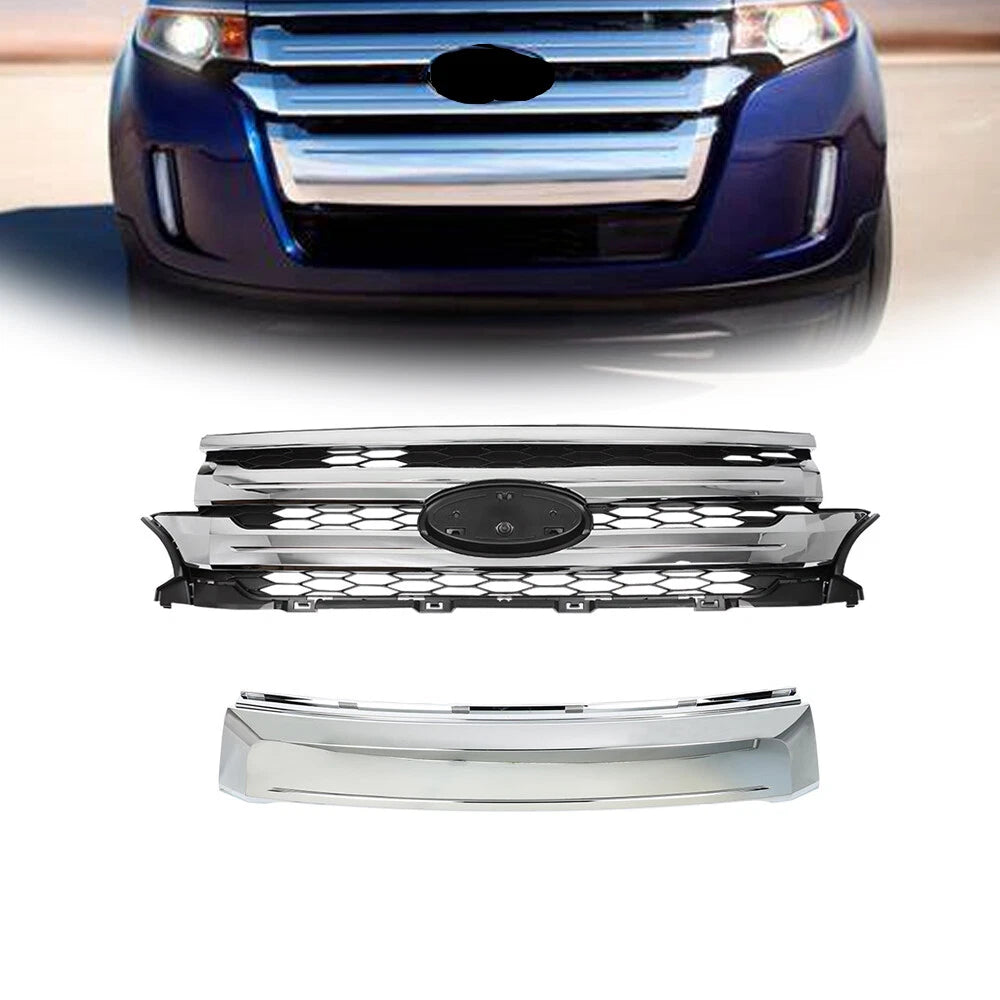 Front Upper Grille Mounting Trim Molding for Ford Edge (2011–2014) Chrome