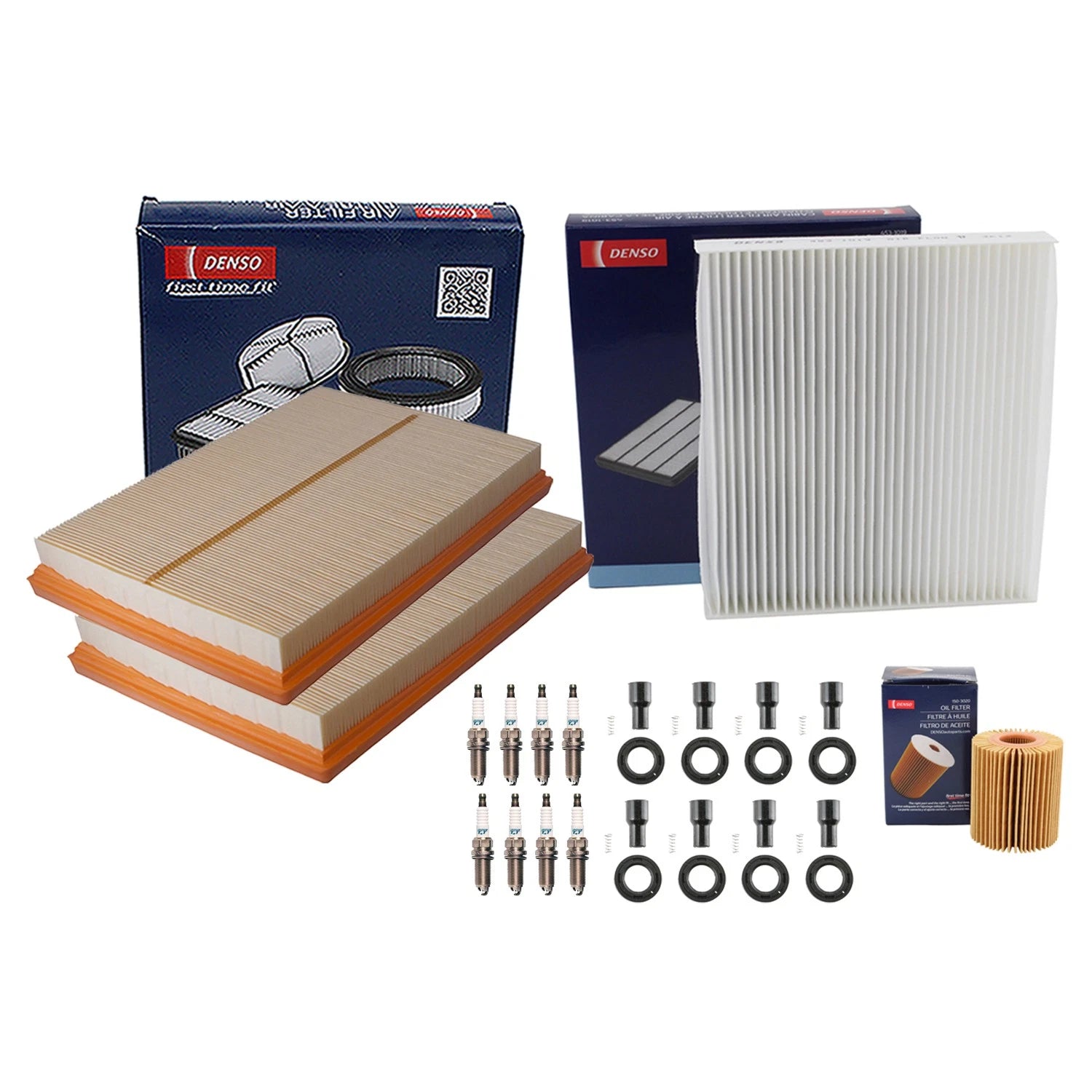 Denso Tune Up Kit 8 Spark Plugs & Boots for Lexus LS460 LS600h (2007–2017)