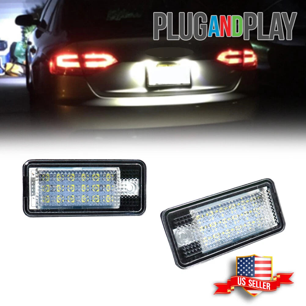 LED License Plate Lights for Audi A3 A4 S4 A6 A8 Quattro (2000–2023)